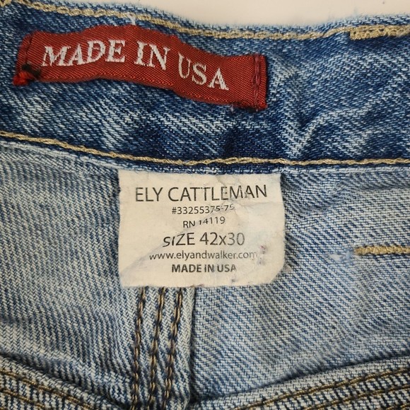Vintage Ely Cattlemen Jeans Men's Size 42x30 Ely & Walker Made in USA VTG - Picture 7 of 11